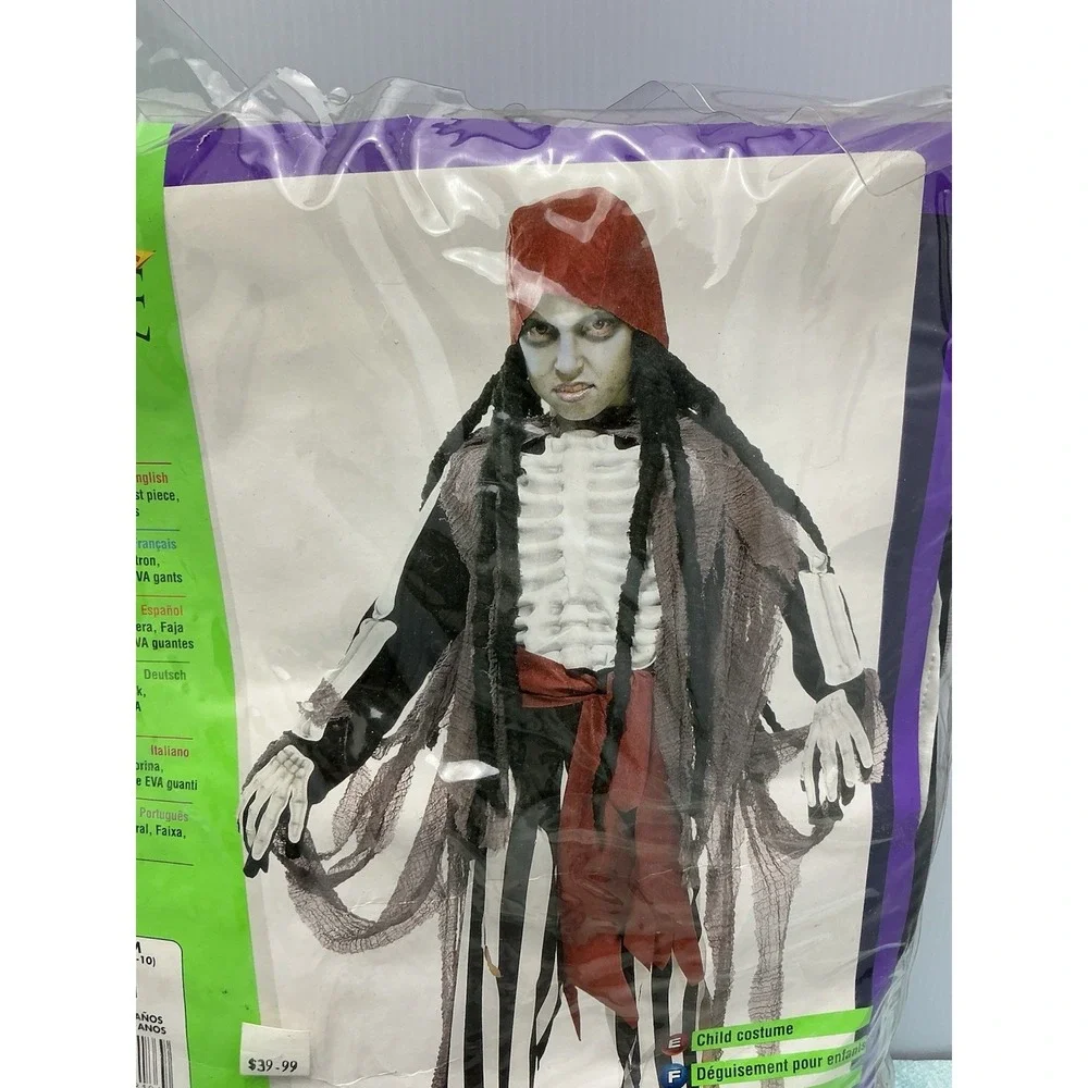 New GHOST Ship PIRATE BOYS COSTUME Shipwrecked Large‎ 8-10 Child Zombie